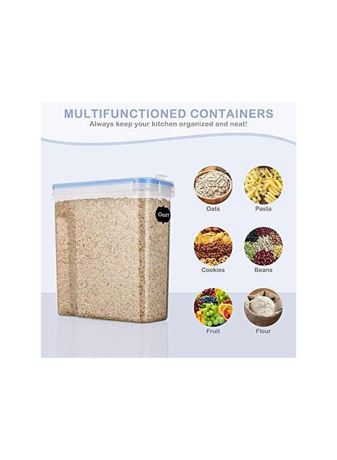 Green Tiger Cereal & Dry Food Storage Containers, Airtight Plastic Kitchen Storage Organizer, Set of 4 [2.5L / 85.4oz] for Sugar, Flour, Snack, Baking Supplies, BPA Free Stackable Boxes with Locking Lids - Image 5