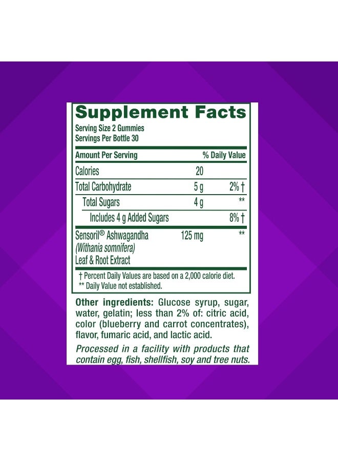 Vitafusion Ashwagandha Gummies – Clinically Shown Adaptogen Sensoril Ashwagandha 125mg Per Serving – Help Manage Stress – Chewable Gummy Vitamins – Alternative to Liquid Capsules Drops Powder, 60 Count - Image 4