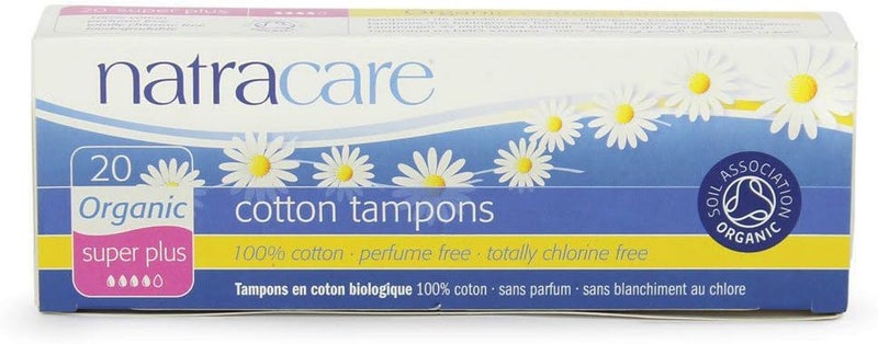 Natracare Organic Cotton Tampons, Super Plus, 100% Cotton, Chlorine Free, Biodegradable - 20 Count - Image 1