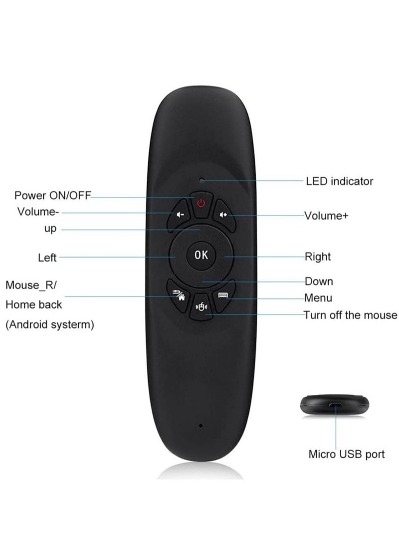 Universal TV Remote Control, Wireless Air Mouse With Keyboard for Smart TV, Set-Top Box, media player and More Color: Black - Image 3