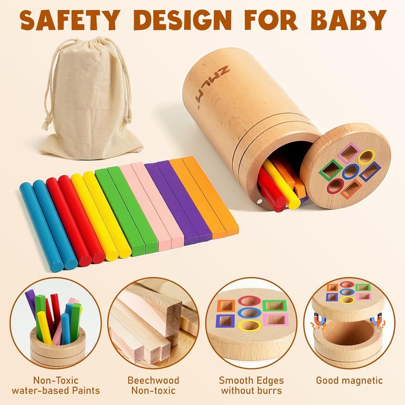 ZMLM Wooden Color Sorting Toys for 1 2 3 Year Old: Toddler Educational Toys Preschool Learning Activities, Fine Motor Skills Matching Games Sensory Toys for Toddlers 12 month old Baby Boys Girls Gifts - Image 3