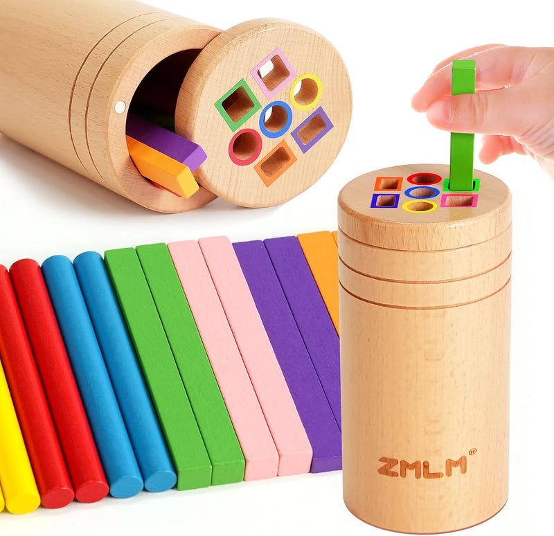 ZMLM Wooden Color Sorting Toys for 1 2 3 Year Old: Toddler Educational Toys Preschool Learning Activities, Fine Motor Skills Matching Games Sensory Toys for Toddlers 12 month old Baby Boys Girls Gifts - Image 1
