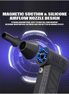 Eworld Professional Electric Air Duster 130000 RPM, Portable Super Jet Fan with 3 Adjustable Speeds, Cordless Mini Jet Blower Car Dryer Type-C Rechargeable for Car, Computer, Keyboard, Lens  - Image 5