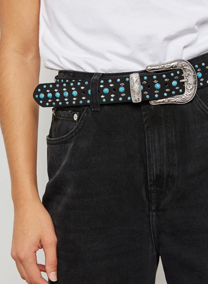 TOPSHOP Aqua Stud Western Belt