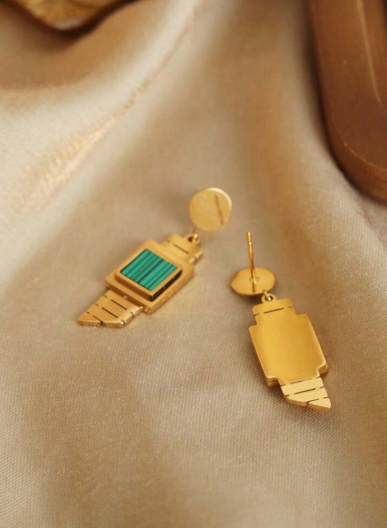 Luxury u0026 Elegant Stainless Steel Gold Plated Earrings For Women - Image 4