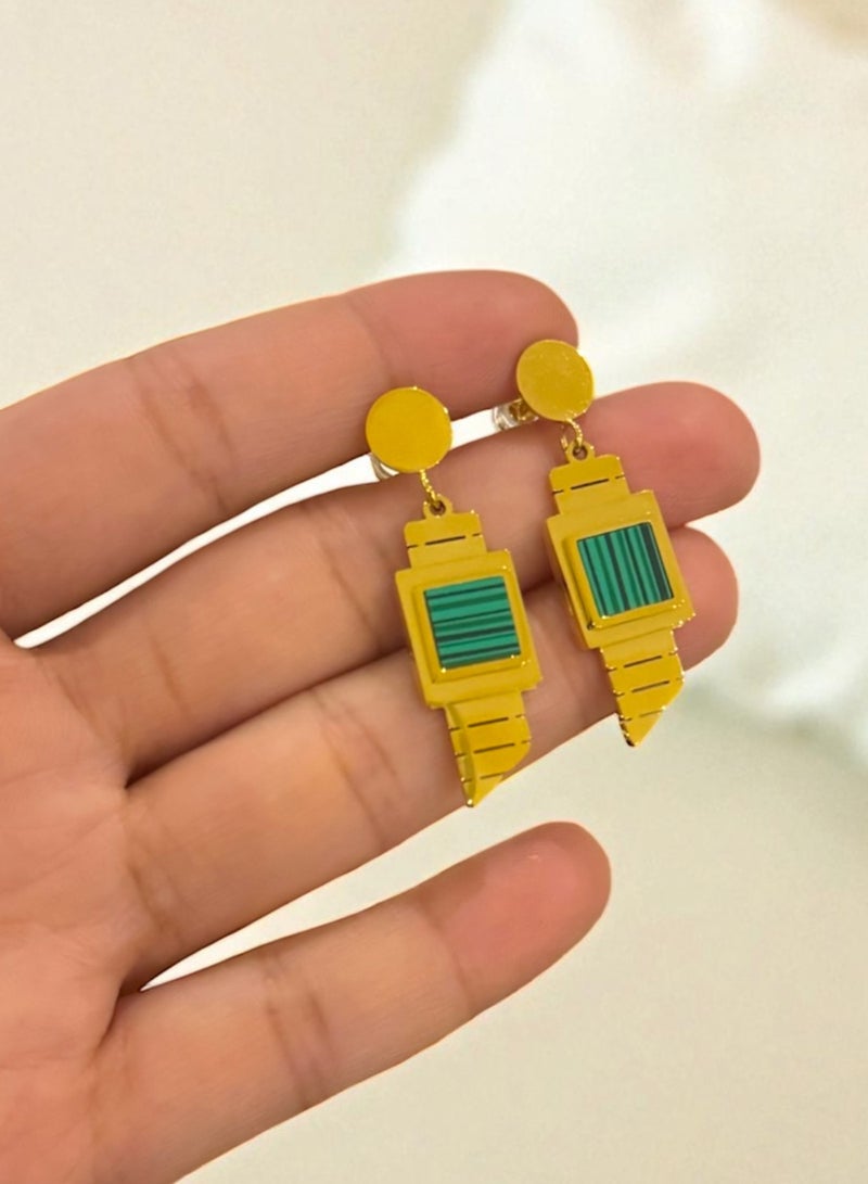 Luxury u0026 Elegant Stainless Steel Gold Plated Earrings For Women - Image 1