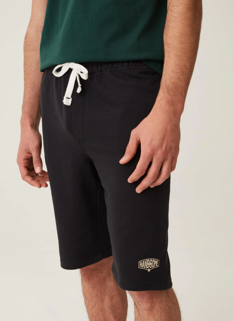 او في اس Ovs Grand&Hills Fleece Bermuda Joggers With Print