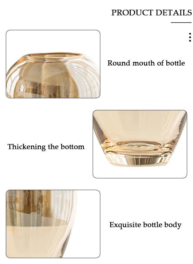 DUNISO Creative Clear Glass Vase Craft  Aesthetic Decorative Small Flower Vase Hydroponic Plant Desktop Ornament Modern Irregularity Vase for Flowers Rose Home and Office - Image 4
