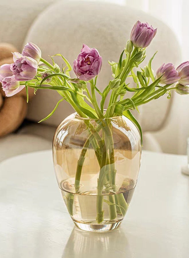 DUNISO Creative Clear Glass Vase Craft  Aesthetic Decorative Small Flower Vase Hydroponic Plant Desktop Ornament Modern Irregularity Vase for Flowers Rose Home and Office - Image 5