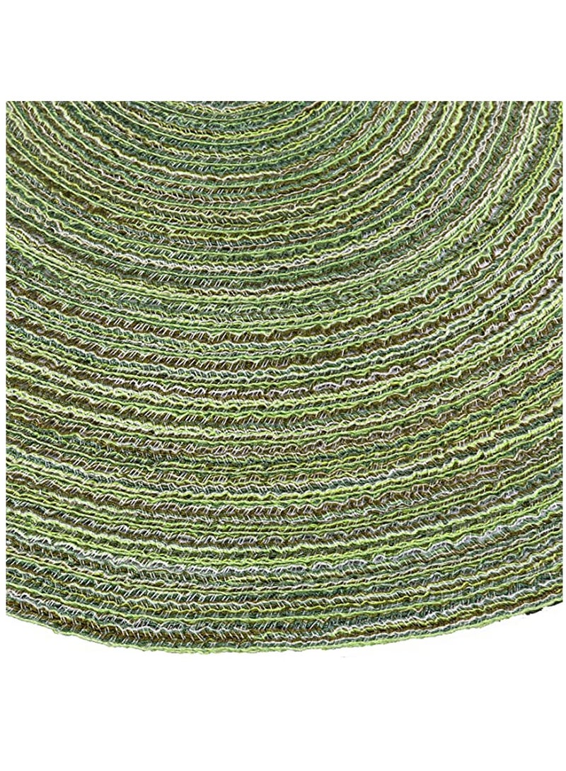 KASTWAVE Set of 6 Round Cotton Placemats, 15 Inch Round Table Placemats Washable Heat Insulation Braided Cotton Dinner Table Mats for Restaurant, Cafe and Home Kitchen Decoration - Image 3