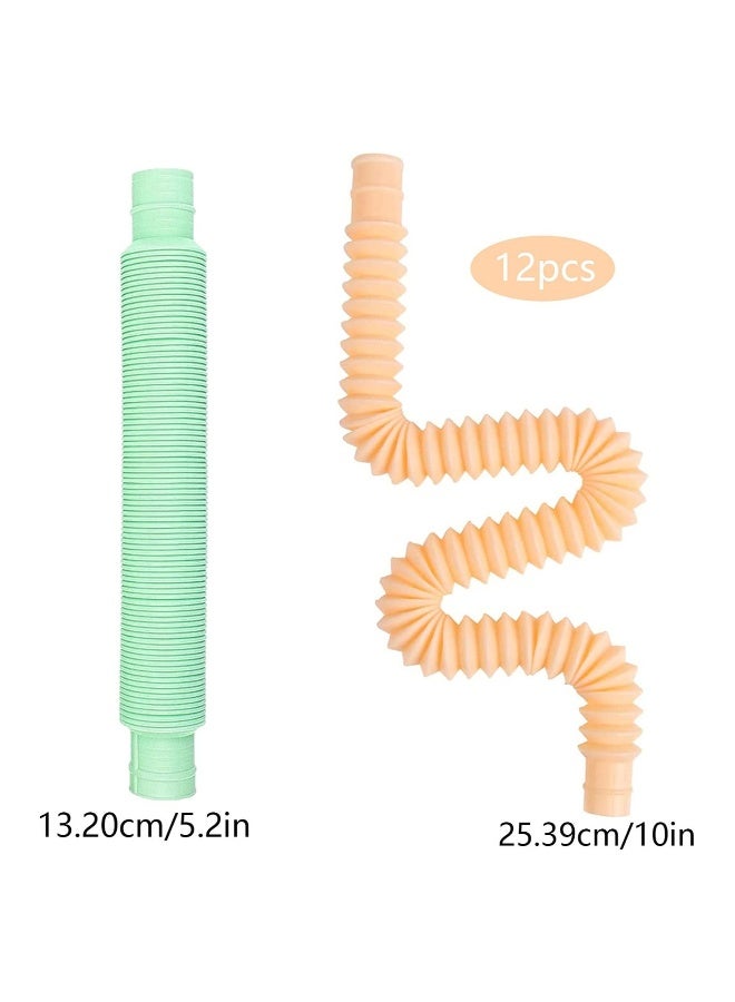 12 PCS Mini Pop Tubes Sensory Stretch Tubes Colorful Party Favor Pop Tubes Fidget Toy with Funny Pop Sound for Toddler Babies Kids Autism Teenagers Special Needs Reduce Anxiety and Stress - Image 3