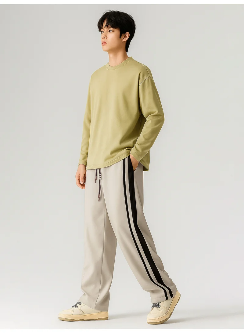 Maniac Maniac Mens Double Drive Biscuit and Black Cotton Trackpant