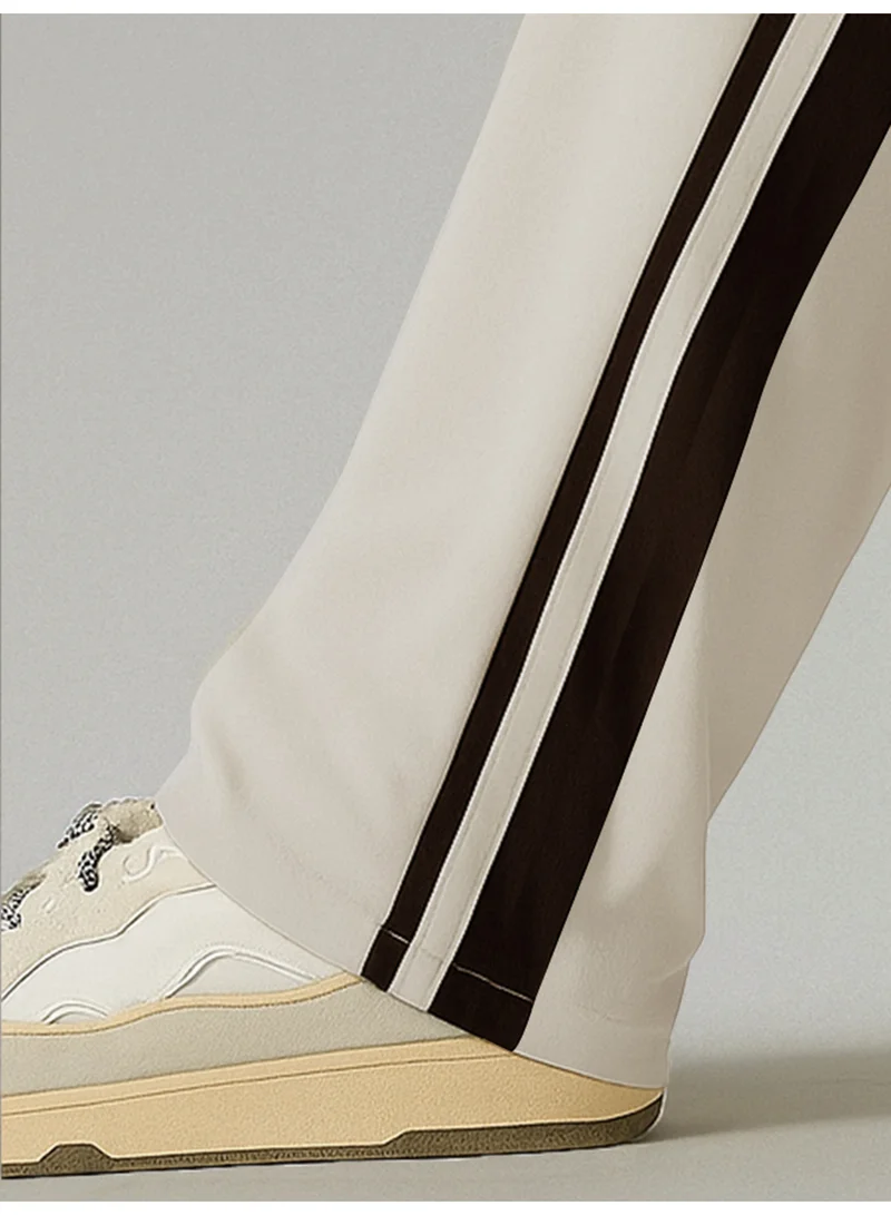 Maniac Maniac Mens Double Drive Biscuit and Black Cotton Trackpant