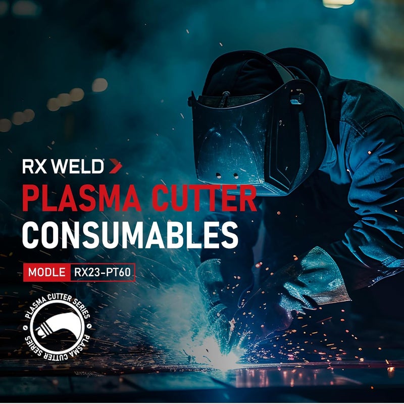 RX WELD 23pcs Plasma Cutting Torch IPT-60 PT-60 IPT-40 PT40 Tip 0.039'' 1.0mm Electrode Shield Cap Stand Off - Image 5