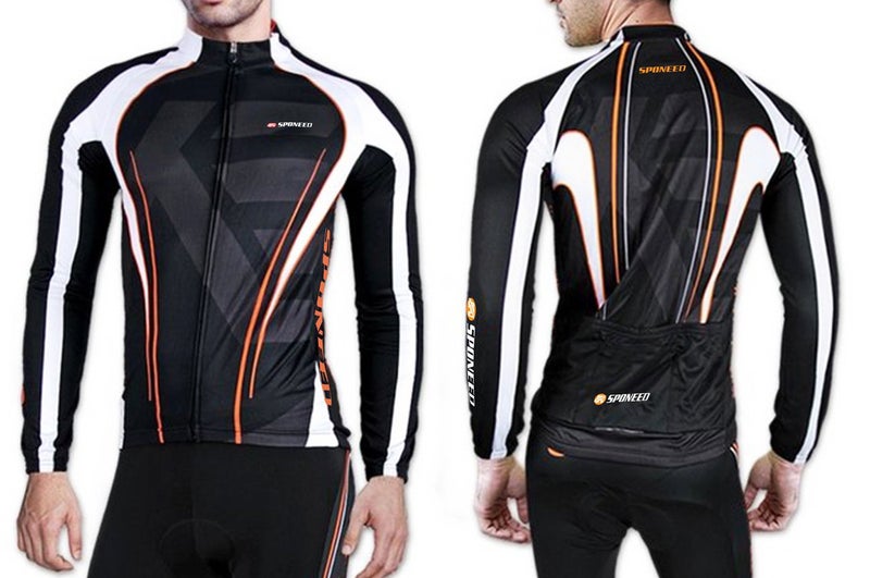 sponeed Bicycle Clothing Men Windproof Bike Pants Padded Long Sleeve Spring Gear Suits for Biking Outfits US L Multi - Image 4
