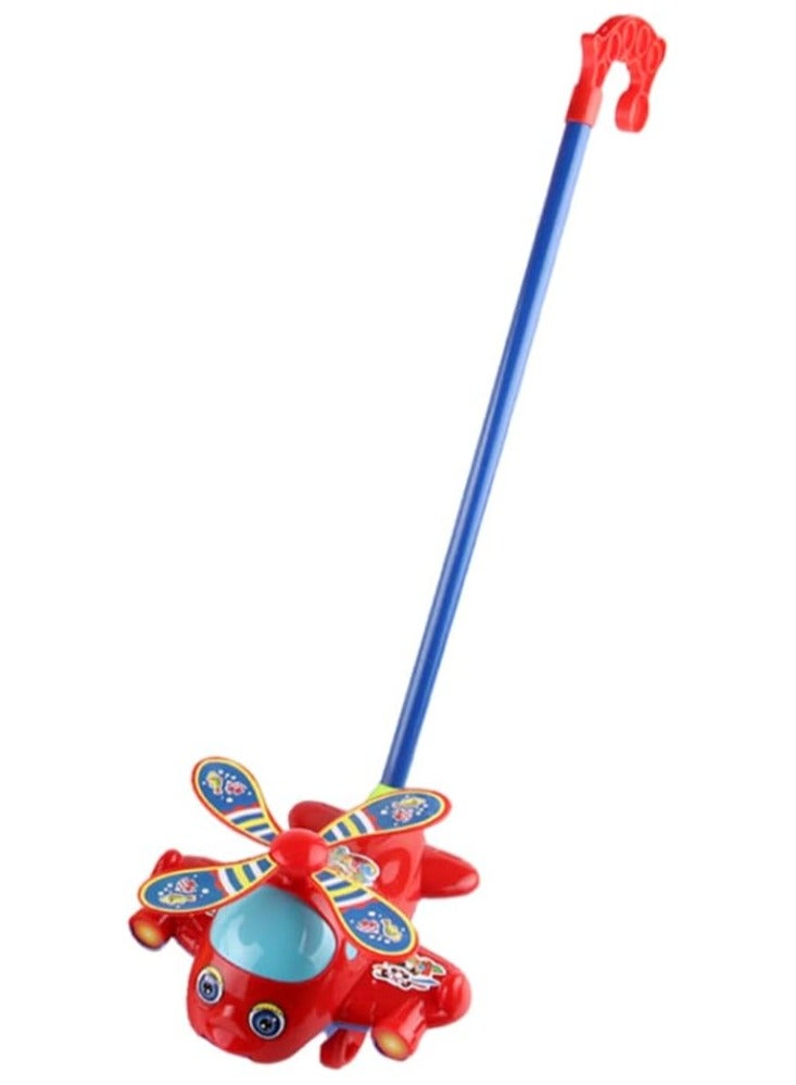 REZZOSS NEW REZZOSS Push Along Airplane Toy, Push Airplane Toy, Push Along Toys Baby Pushing Airplane Toy with Long Handle Walking Toy for Toddlers - Image 1