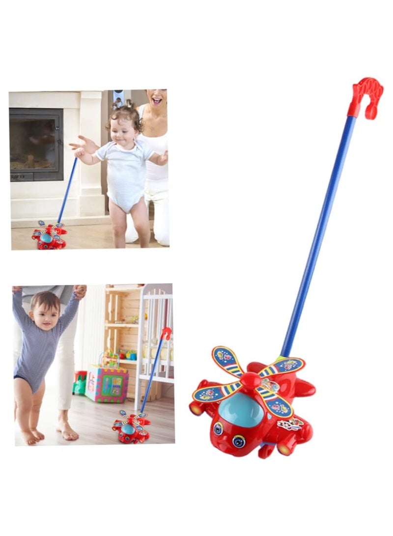 REZZOSS NEW REZZOSS Push Along Airplane Toy, Push Airplane Toy, Push Along Toys Baby Pushing Airplane Toy with Long Handle Walking Toy for Toddlers - Image 4