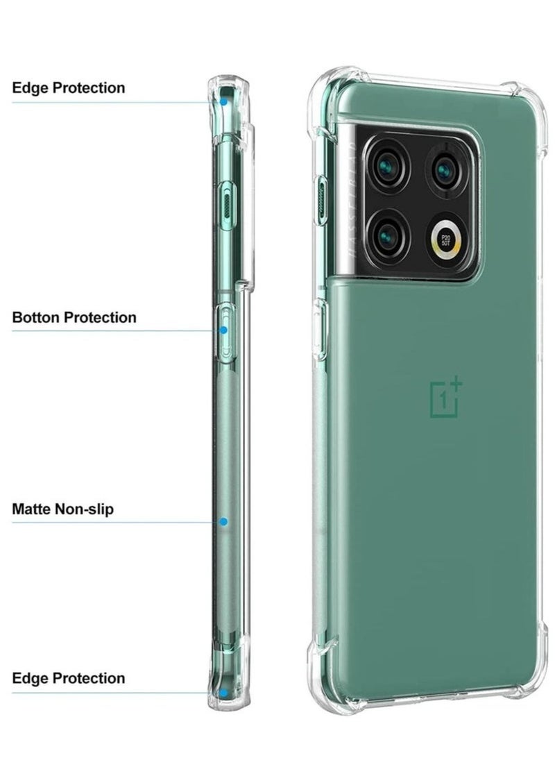 LEDIN Case for One Plus 10 Pro Clear Case Soft Flexible Silicone Back Cover Shockproof Anti Scratch Case with Reinforced Bumper Corner Compatible for One Plus 10 Pro Clear - Image 2