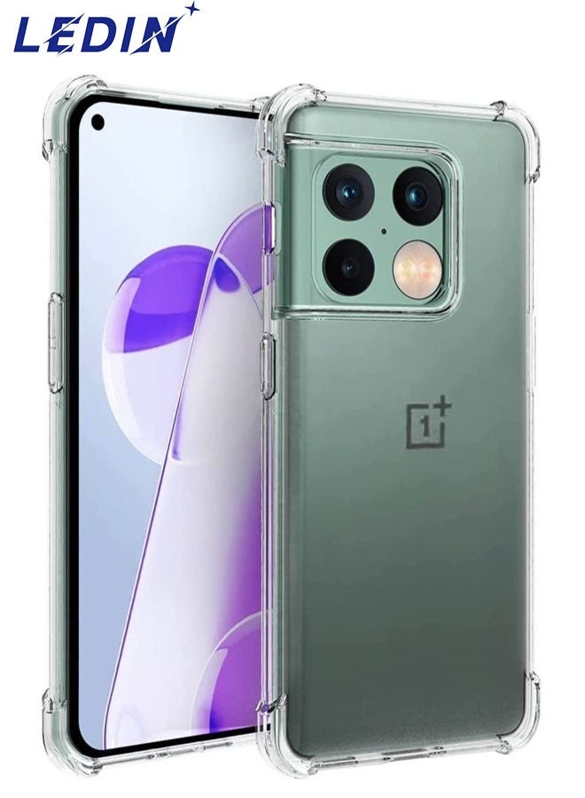 LEDIN Case for One Plus 10 Pro Clear Case Soft Flexible Silicone Back Cover Shockproof Anti Scratch Case with Reinforced Bumper Corner Compatible for One Plus 10 Pro Clear - Image 1
