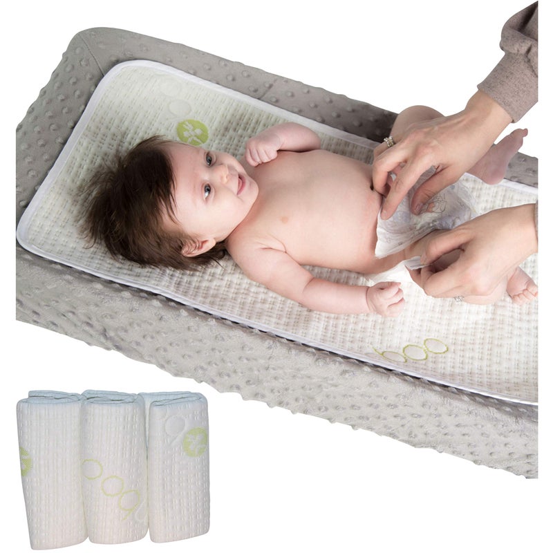Natural Snuggles Bamboo Rayon Waterproof Rayon Changing Table Mat (3 Pack) - Reusable Diaper Changing Liners - Leak-Proof - Non Slip Table Top Changing Pad - 27 x 14 inches - Image 2