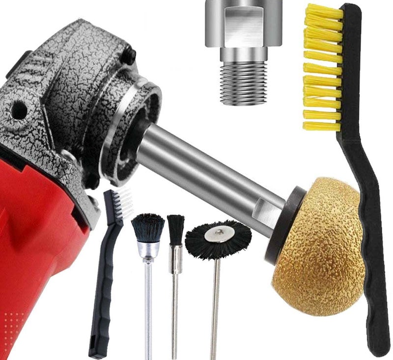 DIY Crafts Pack of 2 Sets, DIY Crafts 4"-M14 Extension Shaft+6 Pieces Nylon Bristle Brush Rotary for Rotary Polisher,Car Polisher,Polishing Pads,Backing Plate,Suck (Pack of 2 Sets, DIY Crafts) - Image 1