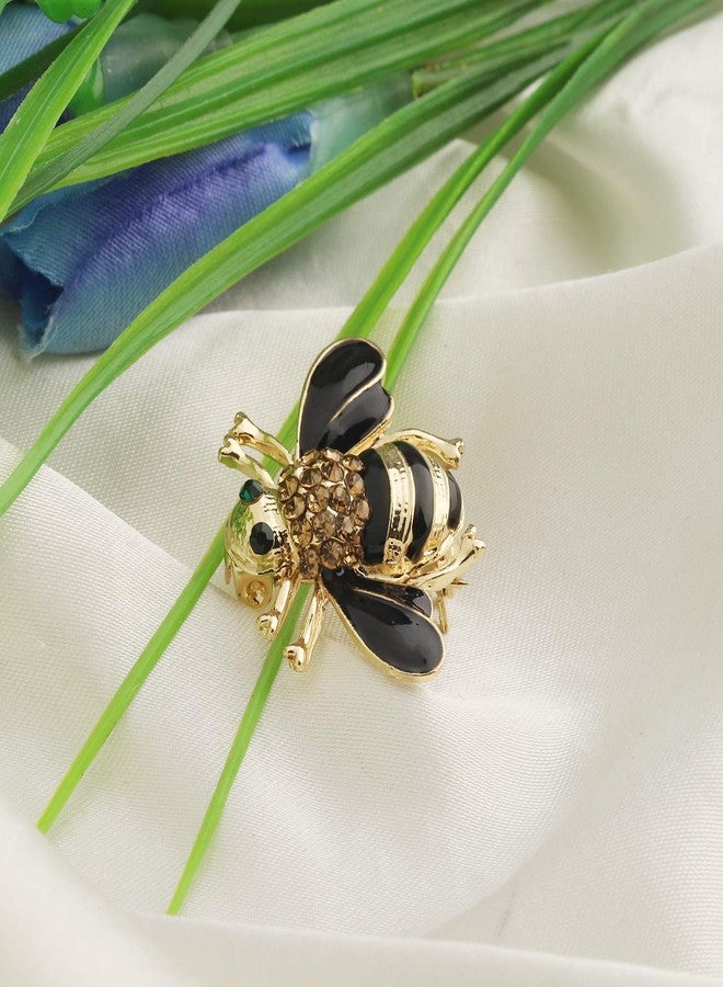 MYOSPARK Honey Bee Brooch Yellow Crystal Insect Themed Bee Brooch Animal Jewelry Gift For Teacher Bee Lover (Honey Bee Pin) - Image 4