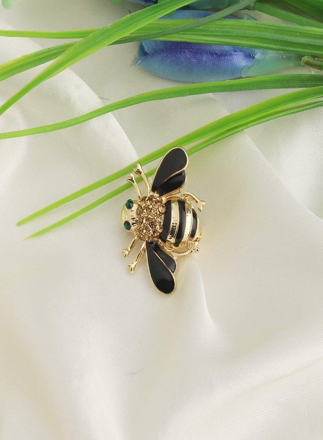 MYOSPARK Honey Bee Brooch Yellow Crystal Insect Themed Bee Brooch Animal Jewelry Gift For Teacher Bee Lover (Honey Bee Pin) - Image 2