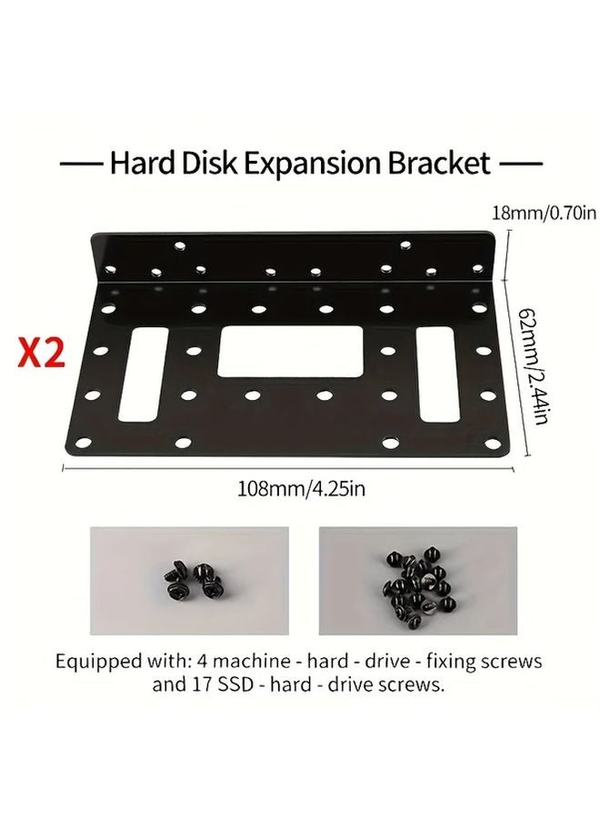 2 Sets Hard Drive Brackets For 35 Inch And 25 Inch HDD SSD Desktop Computer Case - Image 3