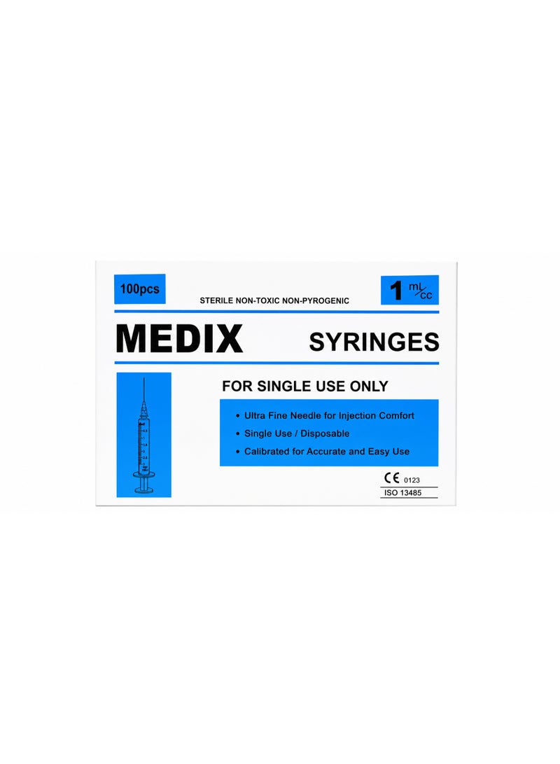 Disposable Syringe 1ml 29G x 1/2" 100PCS | Sterile Medical Syringe Pack