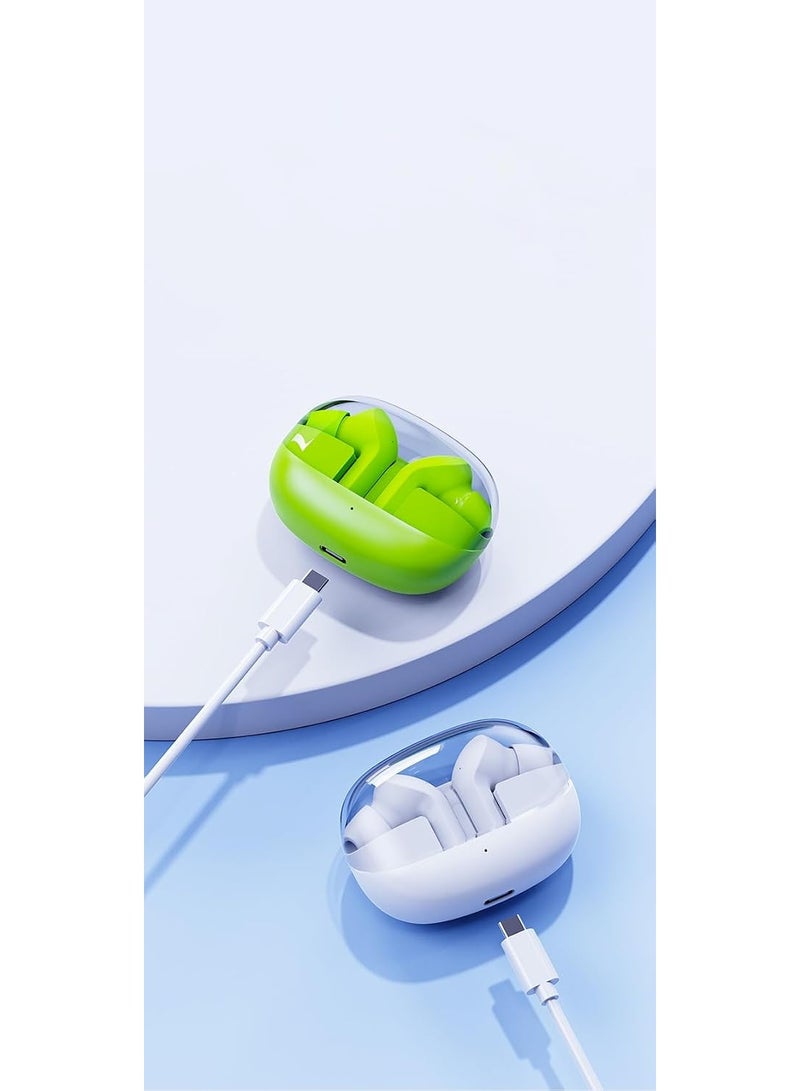 سماعات أذن لاسلكية مع علبة شحن – Bluetooth 5.3 مع ميكروفون لعزل الضوضاء وصوت ستيريو وتحكم باللمس (أخضر) - Image 3