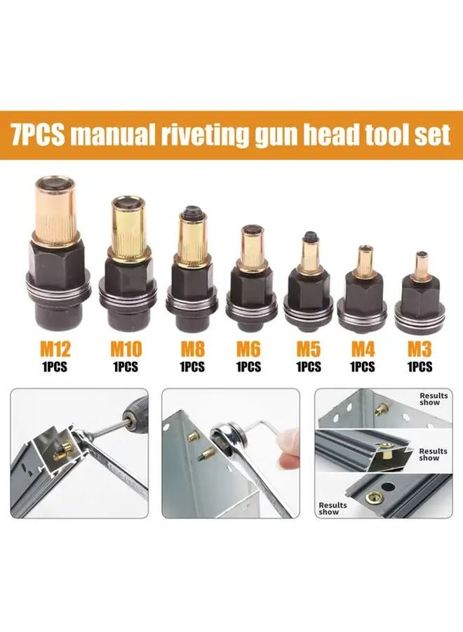 7Pcs Rivet Nut Tool Set M3 M4 M5 M6 M8 M10 M12 For Automotive Metal Connections - Image 3