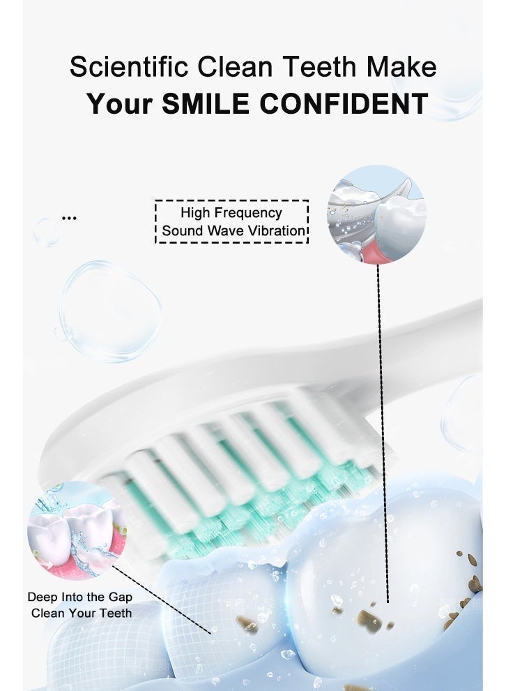 jocelee Electric Toothbrush for Adults with 4 Brush Heads 6 Cleaning Modes and 30s Zone Change Reminder IP65 Class Waterproof Power Toothbrushes Ultrasonic Toothbrush Dental Cleaning - Image 3