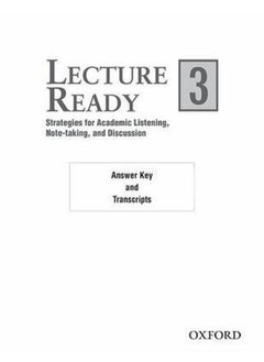 Lecture Ready 3: Answer Key/Script