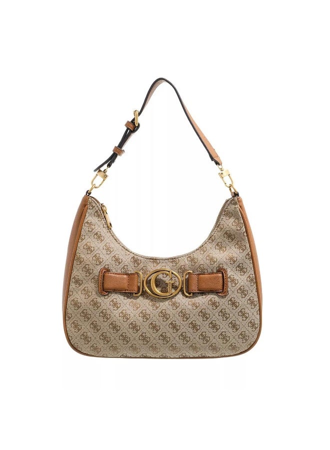 Guest Women's Fashion Aviana Logo-Jacquard and Faux Leather Bag Brown - Image 1