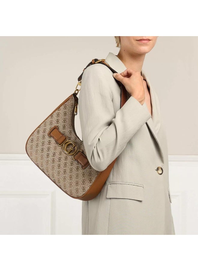 Guest Women's Fashion Aviana Logo-Jacquard and Faux Leather Bag Brown - Image 2