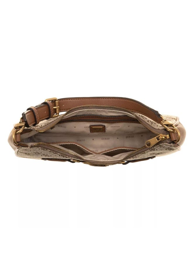 Guest Women's Fashion Aviana Logo-Jacquard and Faux Leather Bag Brown - Image 5