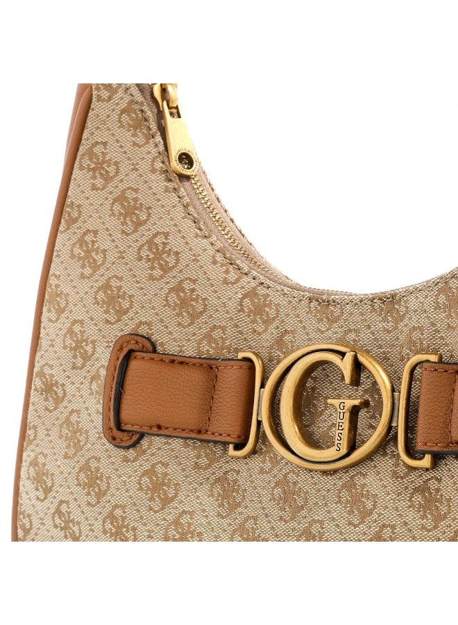 Guest Women's Fashion Aviana Logo-Jacquard and Faux Leather Bag Brown - Image 4