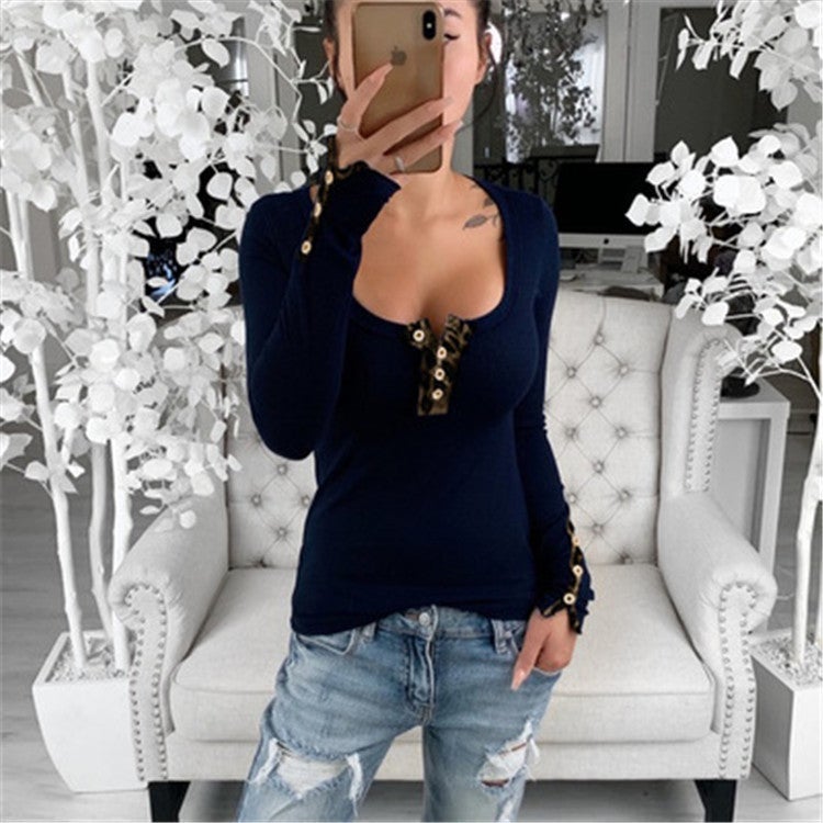 Europe and the United States 2021 spring and autumn new sexy foreign trade self-cultivation slimming big cuffs slit T-shirt women's women's women's T-shirt white XL - Image 5