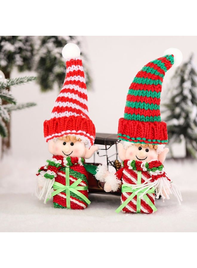 FOIMAS 8pcs Mini Christmas Knit Hats Doll Santa Hat and Scarves for Christmas Crafts Wine Bottle Topper Tree Home Decoration - Image 5