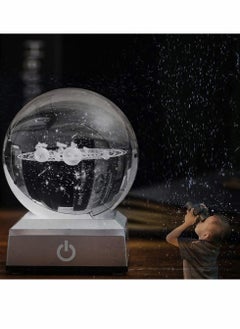KASTWAVE 3D Solar System Model Crystal Ball 80mm 3.15" Engraved Hologram with Light Up Base Planet Model Science Astronomy Learning Toys Educational Gift for Kids  - Image 2