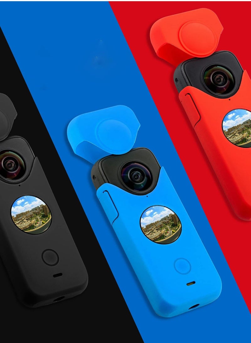 Panoramic Action Camera Cover Dustproof Waterproof Scratch Resistant Silicone Case for Insta360 One X2 (Blue) - Image 4