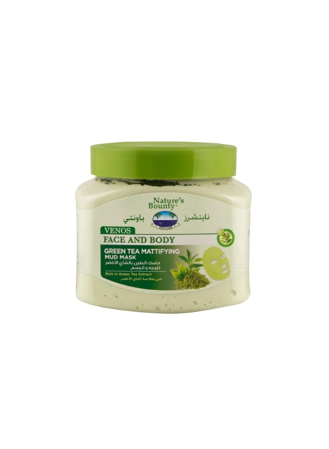 NATURE'S BOUNTY VENOS FACE AND BODY GREEN TEA MATTIFYING MUD MASK - 560ml - Image 1