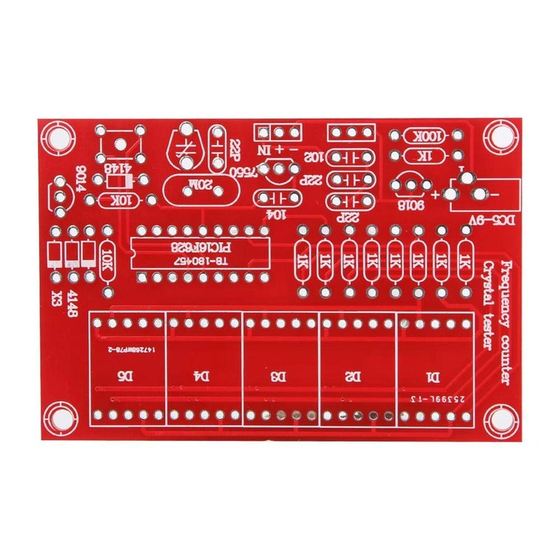 Wal front Crystal Oscillator Frequency Counter Tester Meter, DIY 1Hz-50MHz Frequency Indicator Crystal Oscillator Tester Module Kit with 5 Digits Digital Tube Display Red - Image 3