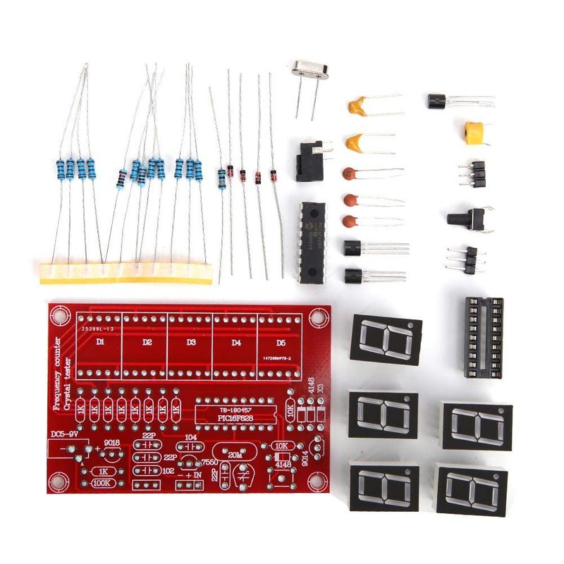 Wal front Crystal Oscillator Frequency Counter Tester Meter, DIY 1Hz-50MHz Frequency Indicator Crystal Oscillator Tester Module Kit with 5 Digits Digital Tube Display Red - Image 2