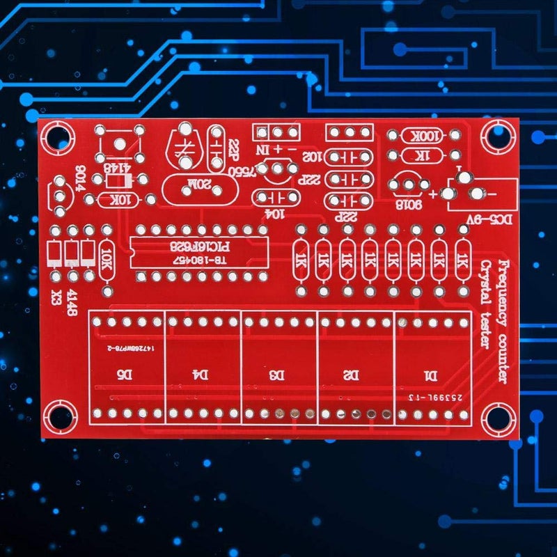 Wal front Crystal Oscillator Frequency Counter Tester Meter, DIY 1Hz-50MHz Frequency Indicator Crystal Oscillator Tester Module Kit with 5 Digits Digital Tube Display Red - Image 5