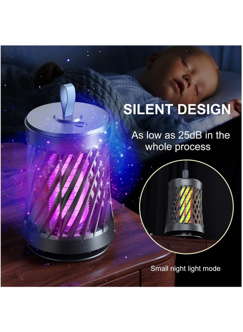Electronic LED Mosquito Killing Lamp,360 degrees Physical Bug Zapper Electric Fly Insect Trap with UV Light or Bionic Attraction,Home Use Portable Odorless USB Lantern for Indoor and Outdoor - Image 5