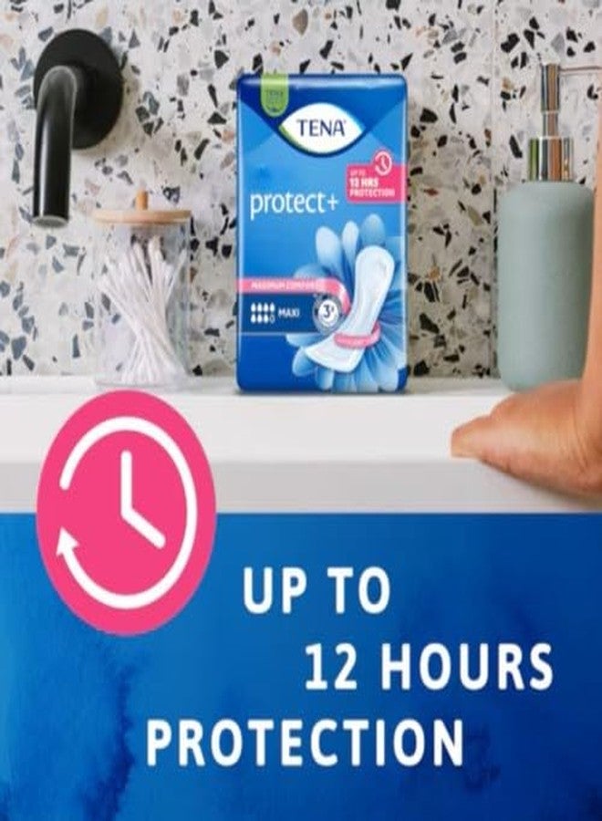 TENA Lady Protect+ Maxi Pad Style | Incontinence Lady Pads | Upto 12 Hrs Dryness | Triple Protection from leaks,odour and moisture | Dermatologically Tested |Length 37.7 cm | 6 Units × 8 | 48 Units - Image 3