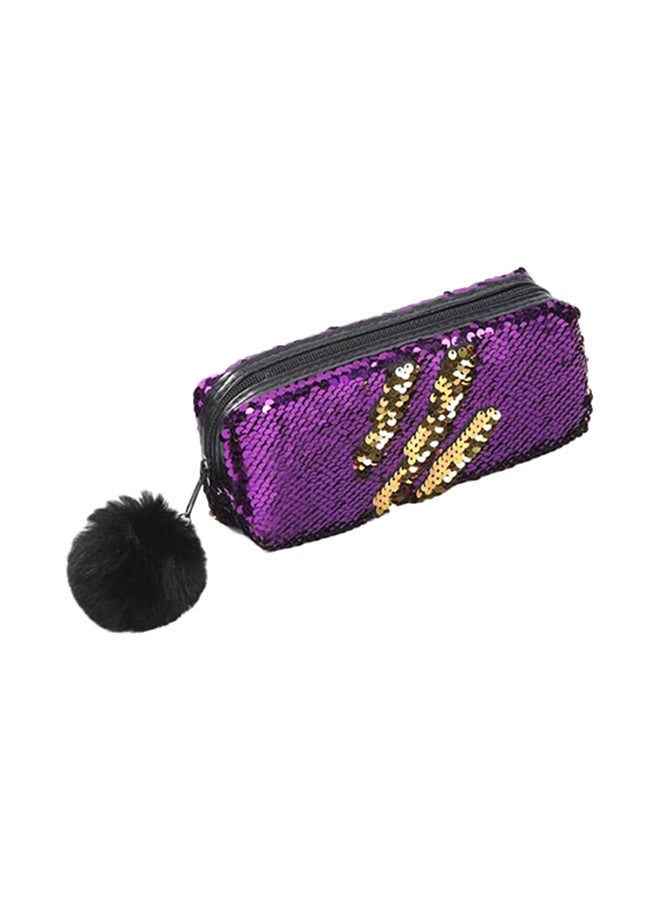 Loquat Reversible Sequin Pencil Case Purple