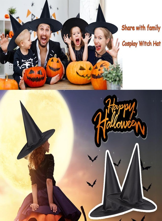 Tmflexe 12pcs Halloween Witch Hats + 12pcs 3D Bats Stickers - Costume Accessories for Parties, Cosplay, Carnivals, Holidays - Image 4