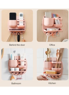 KASTWAVE Remote Control Holder, Magazine Rack, Desk Organizers and Storage, Office Supplies Storage Box,Pen&Pencil Holder for Desk,Bedside Caddy For Dorm Bed,Locker Accessories,Bedroom Decor (Pink)  - Image 5